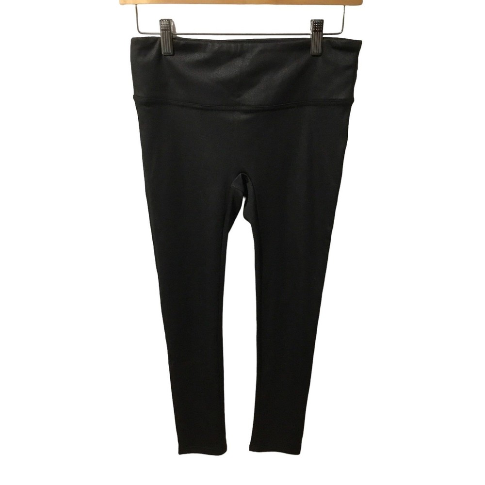 Leggings Heyson Black Textured Faux Leather Leggings Size M NWOT